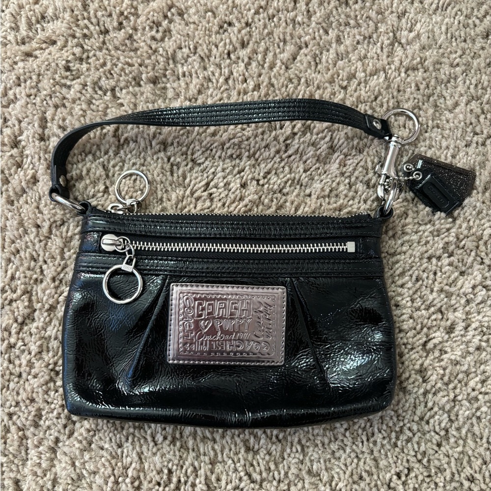 Coach Poppy Patent Leather Wristlet Bag